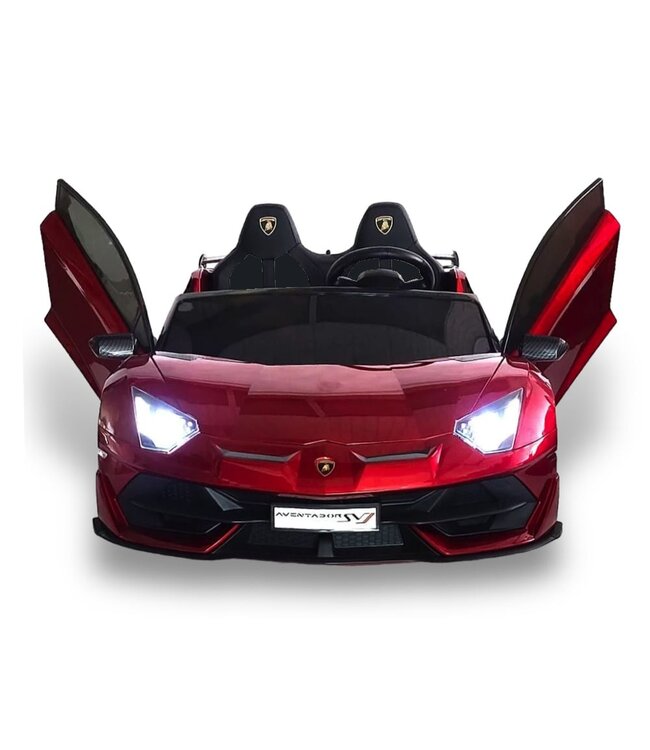 Lamborghini Aventador, 2-Personen-24-Volt-Elektro-Kinderauto mit Gummireifen, Ledersitz!