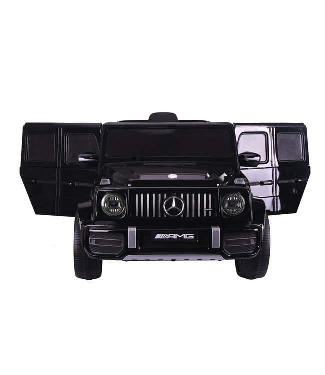 Mercedes G63, voiture à batterie pour enfants de 12 volts, pneus en caoutchouc, siège en cuir et plus encore ! -