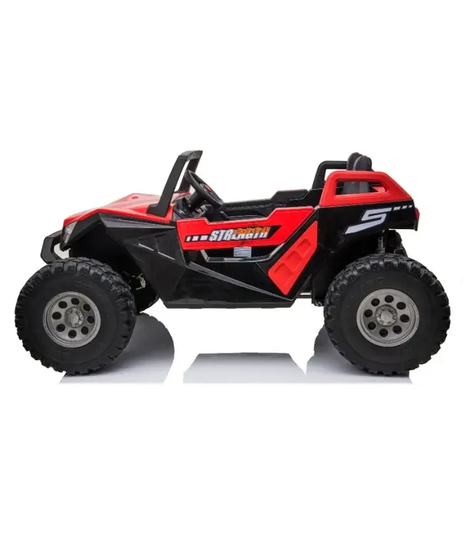 24V strandbuggy rood, hoge snelheid 15 km/u, 2-zitter