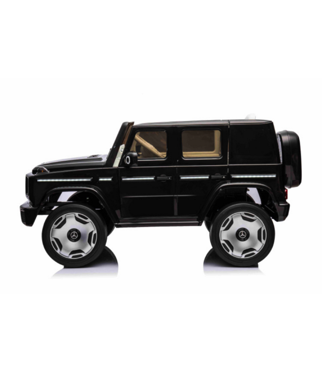 Mercedes Benz EQG, 12 volt elektrische kinderauto met rubberen banden, leder zitje en meer!
