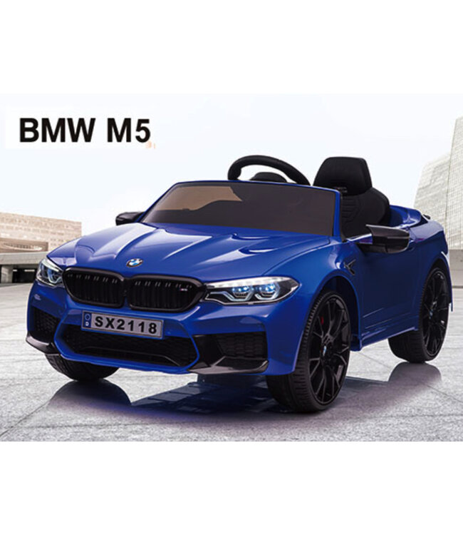 BMW M5,Lithium, Leder zitje, Rubberen banden, Kinder Accu Auto!