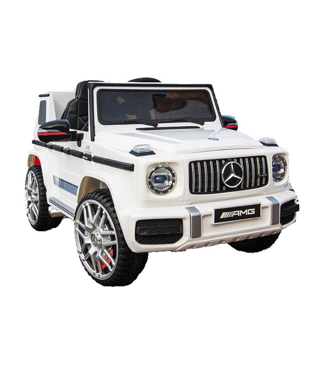 Mercedes G63 AMG, 12V Kinderauto mit Lithium-Akku, Gummireifen, Ledersitz und mehr