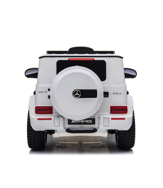 Mercedes G63 AMG, 12V Kinderauto mit Lithium-Akku, Gummireifen, Ledersitz und mehr
