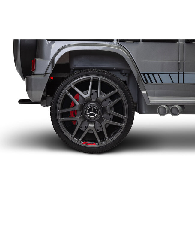 Mercedes G63 AMG, 12V Kinderauto mit Lithium-Akku, Gummireifen, Ledersitz und mehr