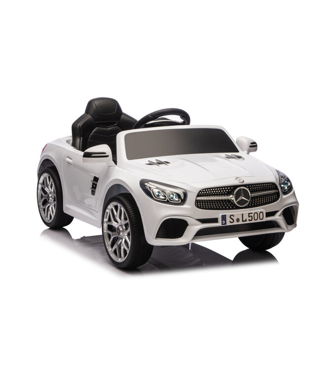 Mercedes SL500, 12-Volt Elektro-Kinderauto mit einem Lithium-Akku, Gummireifen, Kunstledersitz und mehr!