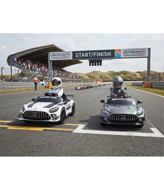Mercedes-Benz GT3 AMG 12-Volt-Elektro-Kinderauto mit Gummireifen, Ledersitz und mehr!