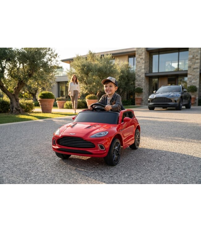 Aston Martin 12v electric kids car with rubber tires, leather seat and more!