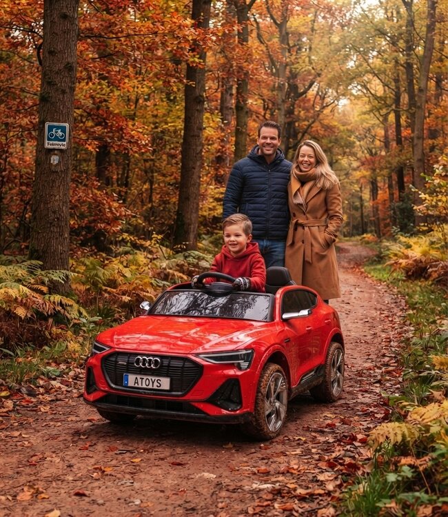 Audi e-tron, 12 volt electric children's car with rubber tires, leather seat and more!