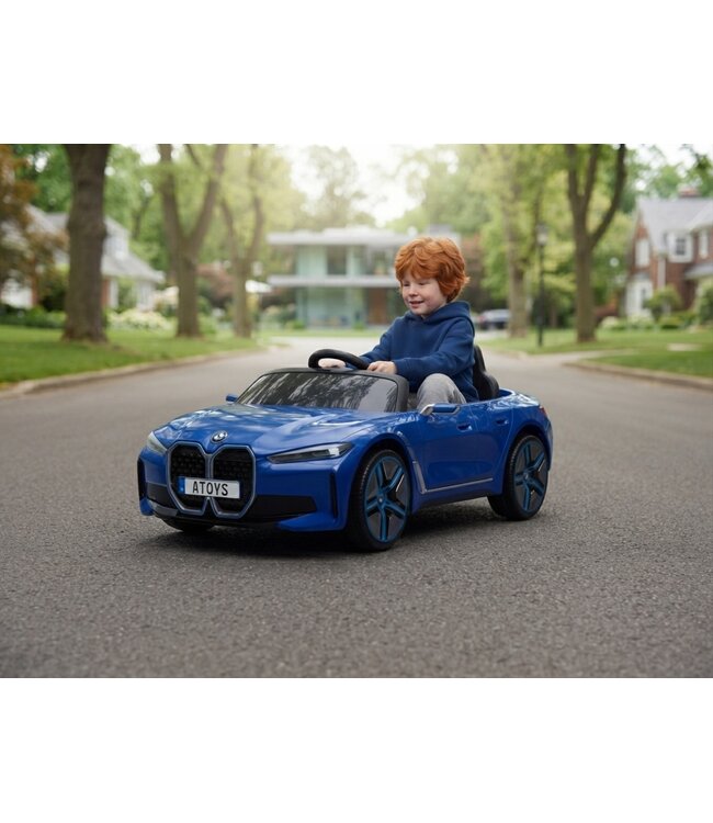 i4, elektrische kinderauto, 12v, leren zitje, muziekmodule en meer!