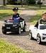 Police car, 12v electric children's car with rubber tires, leather seat and more