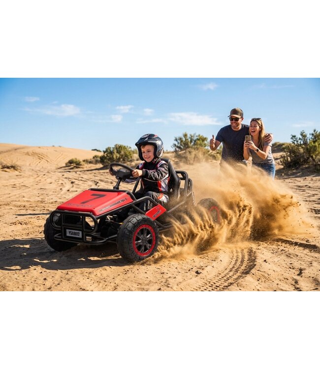 Poussette électrique pour enfants 24 volts, pneus en caoutchouc, siège en similicuir !