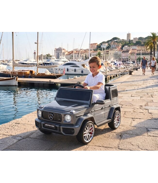 Mercedes G63, ride-on car with lithium battery, rubber tires, faux leather seat