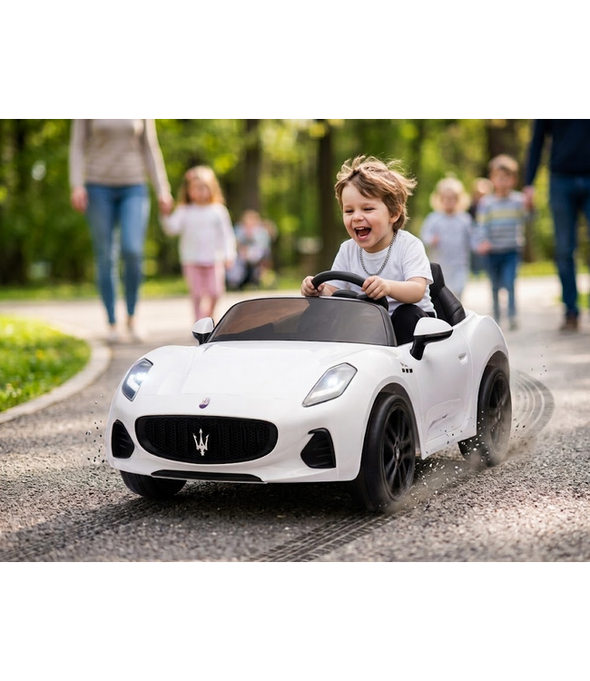 Maserati GranTurismo Folgore Voiture pour enfants 2 places, 12 volts avec pneus en caoutchouc et plus encore !