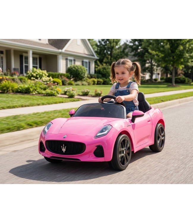 Maserati GranTurismo Folgore Voiture pour enfants 2 places, 12 volts avec pneus en caoutchouc et plus encore !