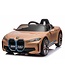 BMW i4 Performance, Elektro-Kinderauto, 12V, gold, Leder-Look, 2,4 GHz RC