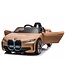 BMW i4 Performance, Elektro-Kinderauto, 12V, gold, Leder-Look, 2,4 GHz RC