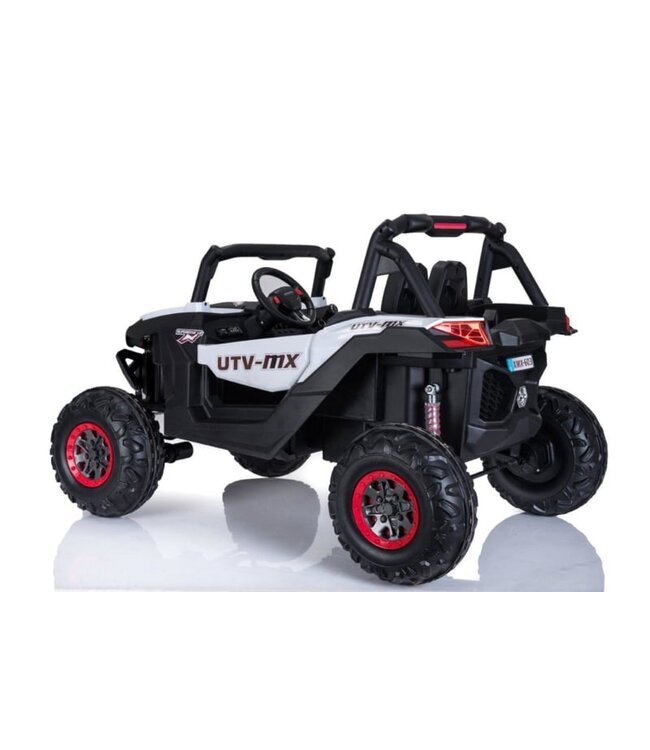 4x4 Beach Buggy White 12V with MP4 Screen, 2-Seater, Leather