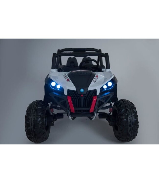 4x4 Beach Buggy White 12V with MP4 Screen, 2-Seater, Leather