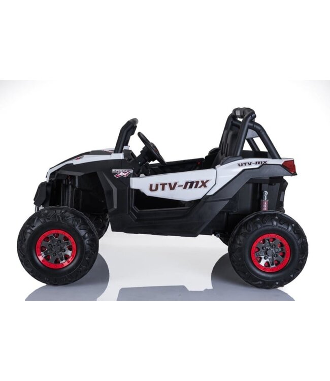 4x4 Beach Buggy White 12V with MP4 Screen, 2-Seater, Leather