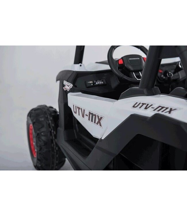 4x4 Beach Buggy White 12V with MP4 Screen, 2-Seater, Leather