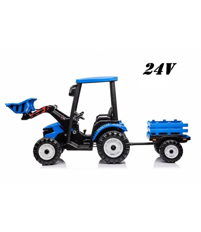 GIGA Tractor with Front Loader + Trailer 24V Blue