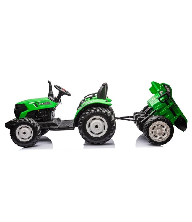 Electric Tractor with Tipping Trailer 24V Green
