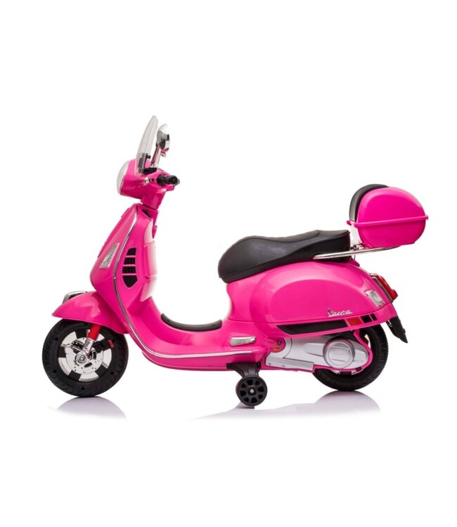Vespa GTS Super 12V electric kids' scooter pink with windscreen