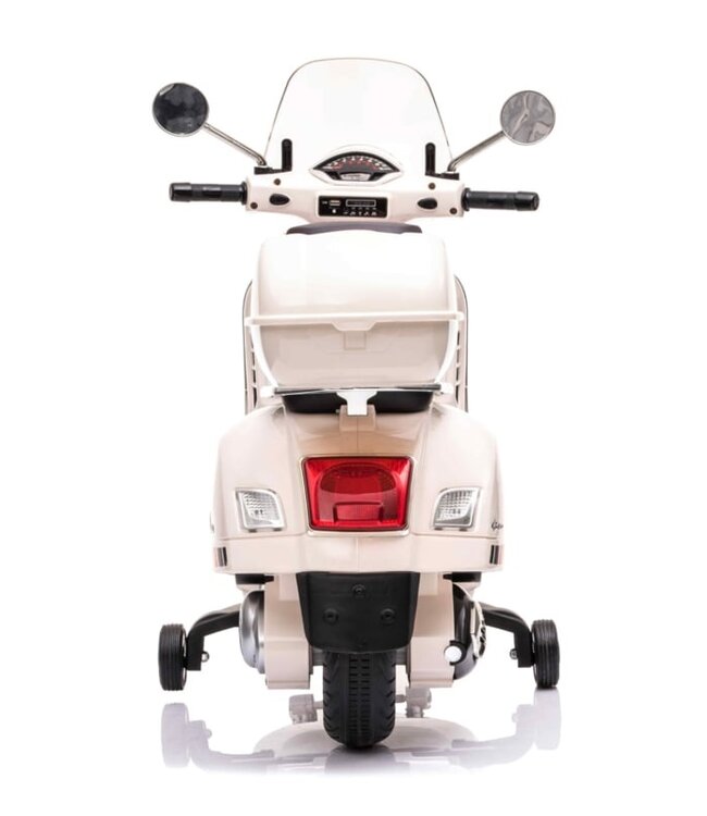 Vespa GTS Super 12V elektrische kinderscooter wit met windscherm