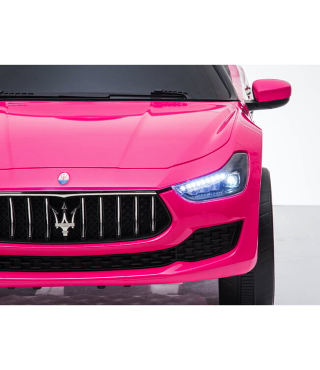 Maserati Ghibli, 12v elektrische kinderauto, rubberen banden, leder zitje.