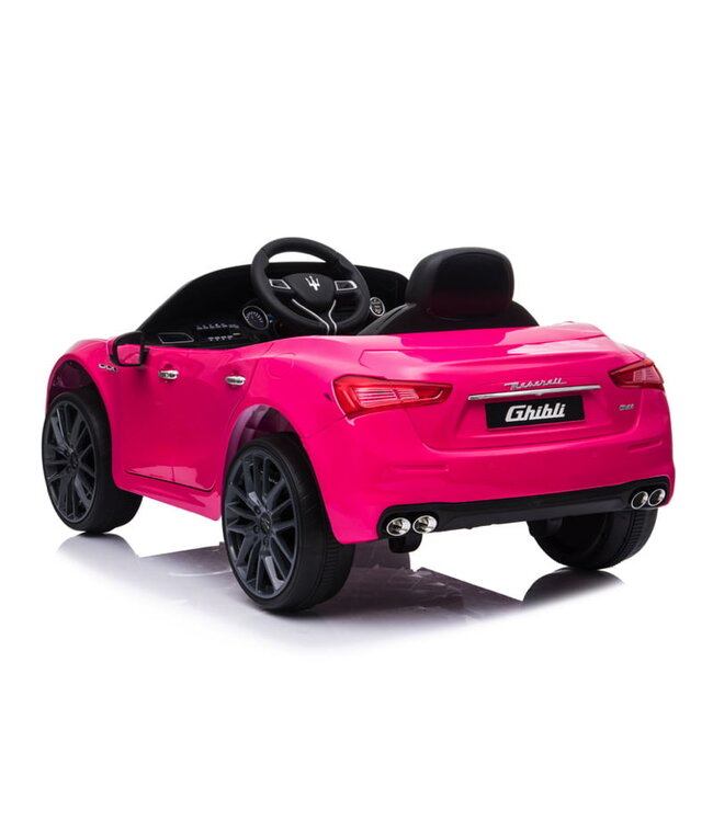 Maserati Ghibli, 12v elektrische kinderauto, rubberen banden, leder zitje.