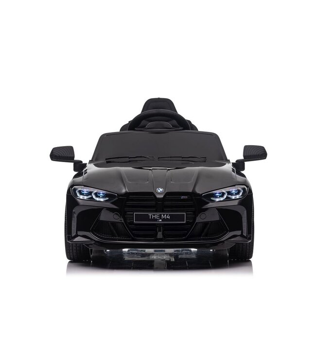 BMW M4, 12 volt elektrische kinderauto, Leder zitje, Rubberen banden, Kinder Accu Auto!