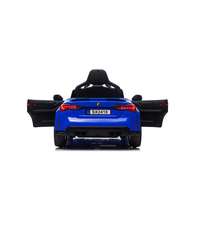 BMW M4, 12 volt elektrische kinderauto, Leder zitje, Rubberen banden, Kinder Accu Auto!