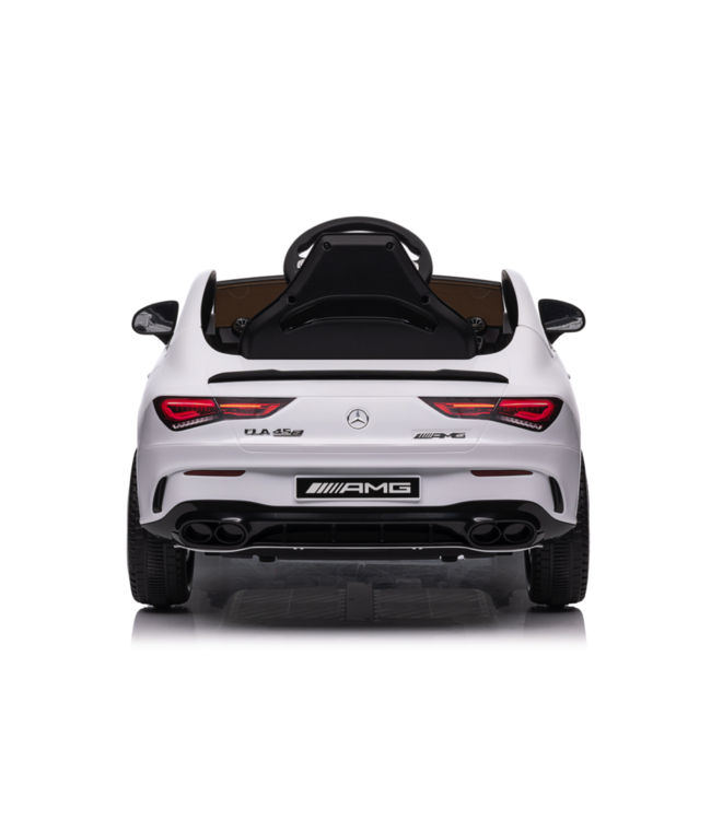 Voiture électrique pour enfants Mercedes CLA 45 S AMG Voiture électrique pour enfants 12 volts avec pneus en caoutchouc, siège en cuir et plus encore !