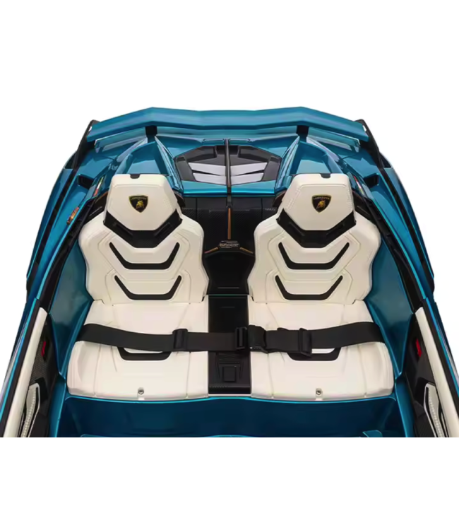 Lamborghini Sian, 2-persoons 24 volt elektrische kinderauto met rubberen banden, leder zitje en meer