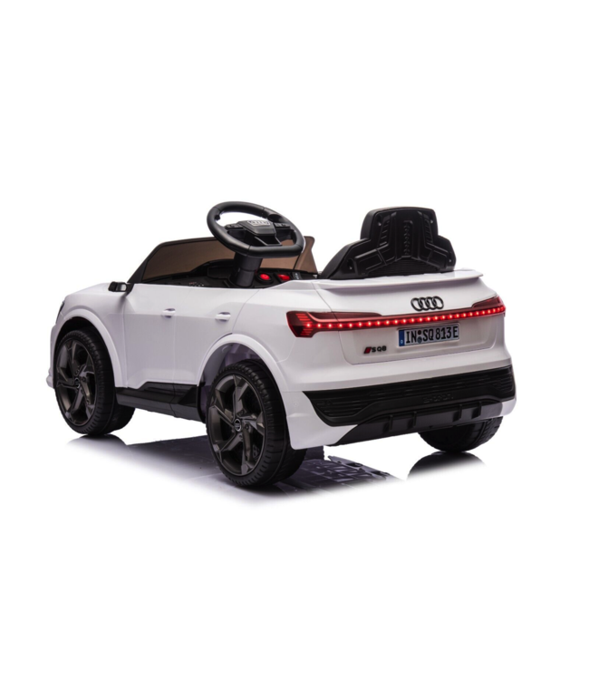 Audi S Q8, voiture électrique pour enfants de 12 volts avec pneus en caoutchouc, siège en cuir et plus