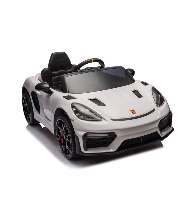 Porsche Spyder RS, voiture à batterie pour enfants de 12 volts, pneus en caoutchouc, siège en cuir et plus encore !