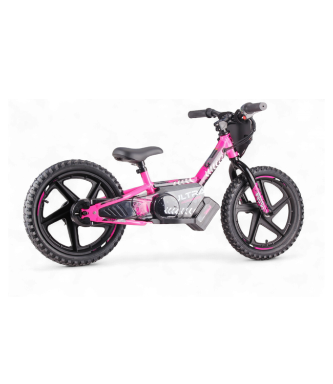 Vélo d'équilibre électrique 24 volts avec roues de 16 pouces, moteur électrique - rose