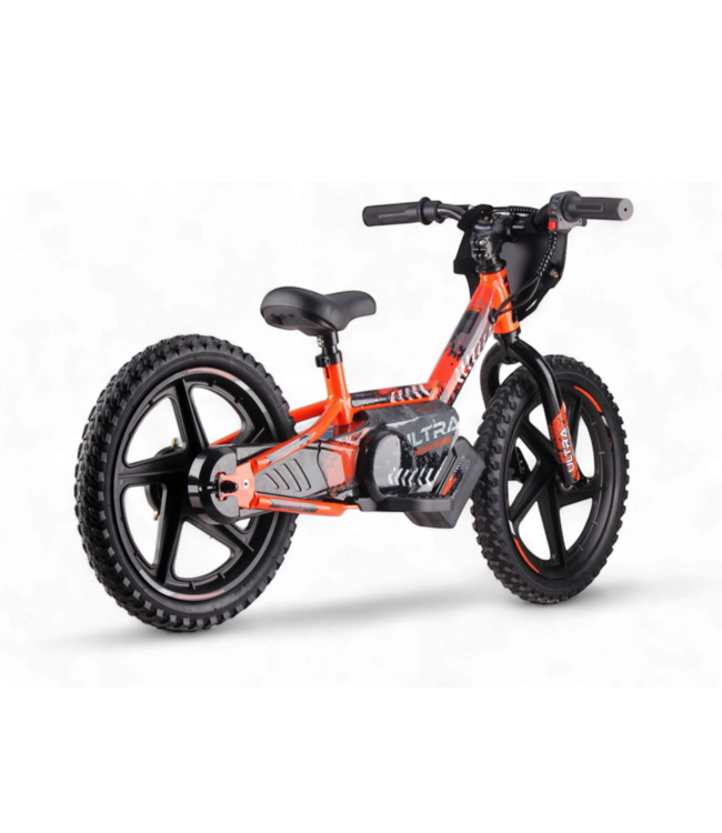 Vélo d'équilibre électrique 24 volts avec roues de 16 pouces, moteur électrique - orange
