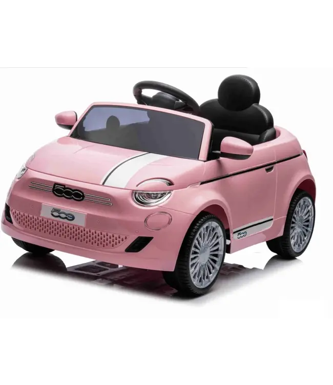 Fiat 500, 12 volt Kinder Accu Auto met rubberen banden en meer!