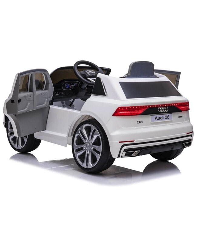 Audi Q8 Quattro S-line, 12 volt electric children's car with EVA tires, artificial leather seat and more!