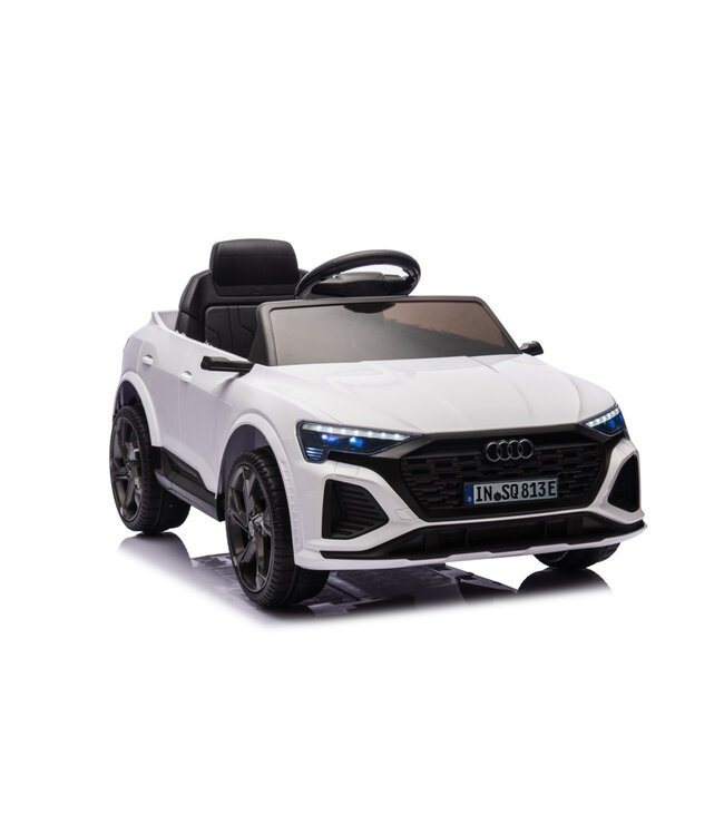 Audi S Q8, voiture électrique pour enfants de 12 volts avec pneus en caoutchouc, siège en cuir et plus