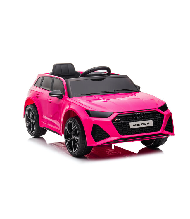 Audi RS6, 12 volt elektrische kinderauto met rubberen banden, leder zitje en meer!