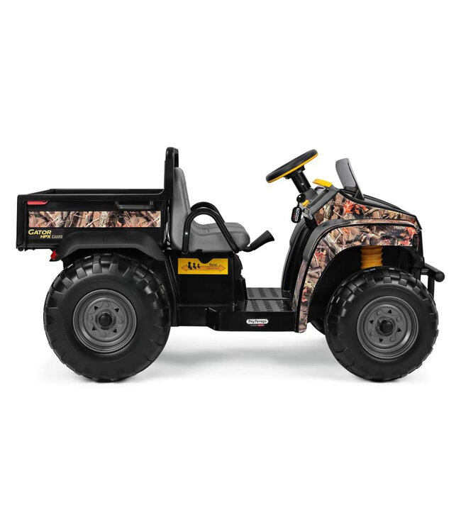 John Deere 12 volt elektrische kinder tractor met werkende graafarm en kantel bak