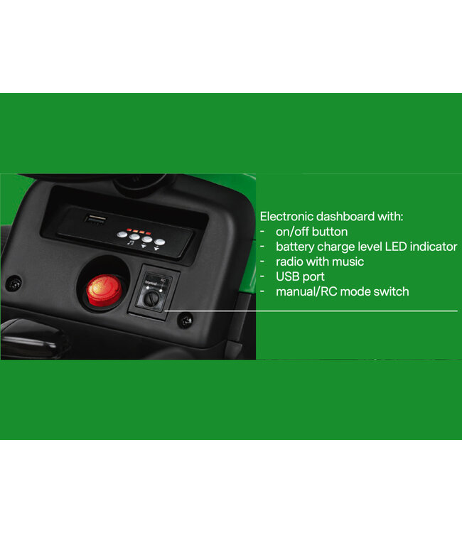 John Deere Farm Power Tractor – Elektrische Kindertractor met Afstandsbediening