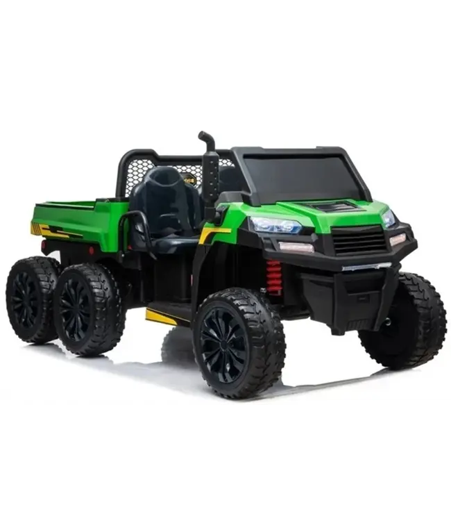 24V Electric Kids Car Gator Farm Truck 4WD – 2x12V7Ah – With Leather Seat, Rubber Tires & Four-Wheel Drive for Outdoor Riding
