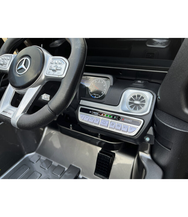 Mercedes G63, voiture à batterie pour enfants de 12 volts, pneus en caoutchouc, siège en cuir et plus encore !