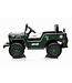 Jeep Army, Willy's Jeep 12 volt elektrische kinderauto met 4wd, rubberen banden en kunstleder zitje!