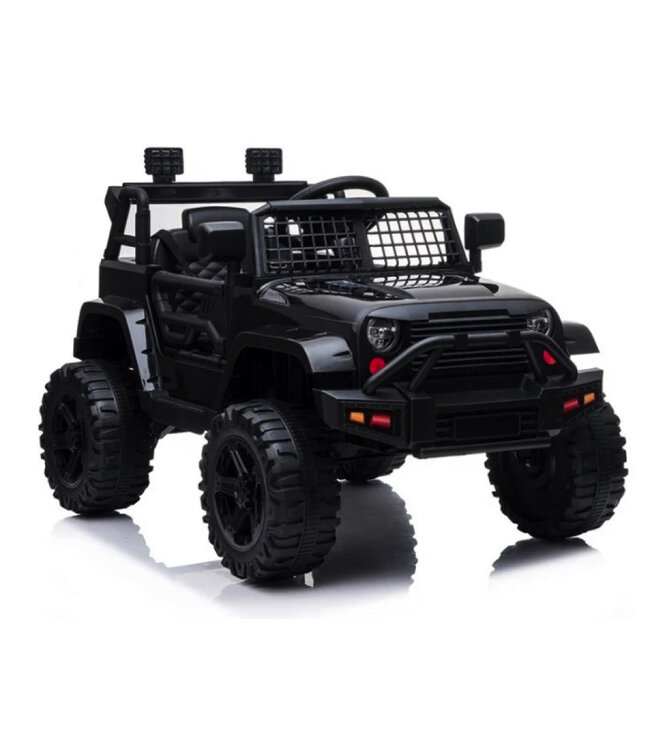 Jeep Mountain King, 12 volt  elektrische kinderauto met rubberen banden, veringen en meer!