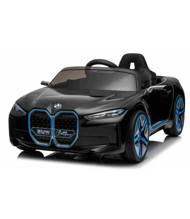 BMW i4, electric children's car, 12v, leather seat, music module and more!