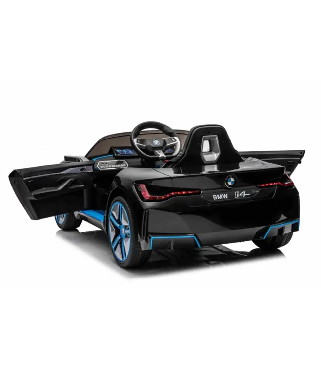 BMW i4, voiture √©lectrique pour enfants, 12v, si√®ge en cuir, module musical et plus encore !